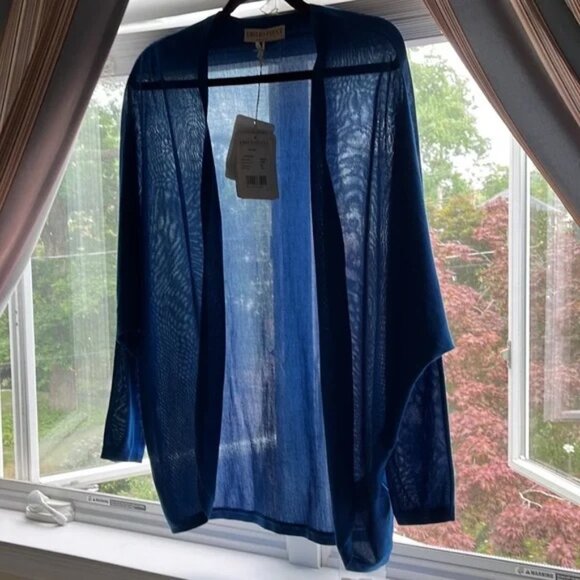 NWT Emilio Pucci Women’s Cardigan 100%Silk Sz M Royal Blue Made in Italy - Picture 3 of 9